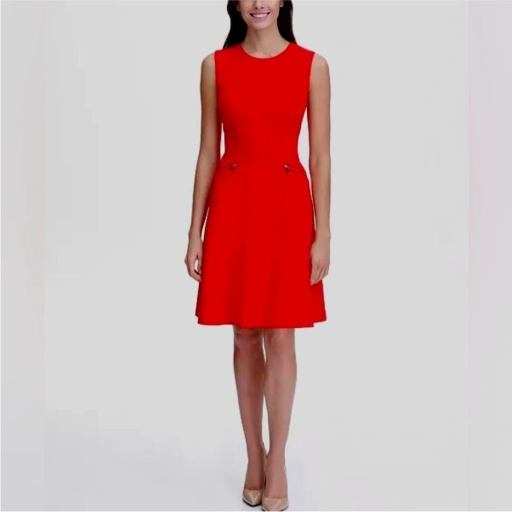 NEW Tommy Hilfiger Scuba Crepe Zipper Pocket Fit and Flare Dress Size 12